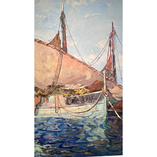 Olio su tavola firmato Jacques Van den Bussche (1925 - 2001)