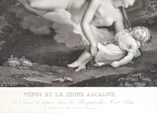 Gravure Mythologique Néo-classique Vénus & Ascagne Après Charles-Pompée Le Boulanger de Boisfrémont