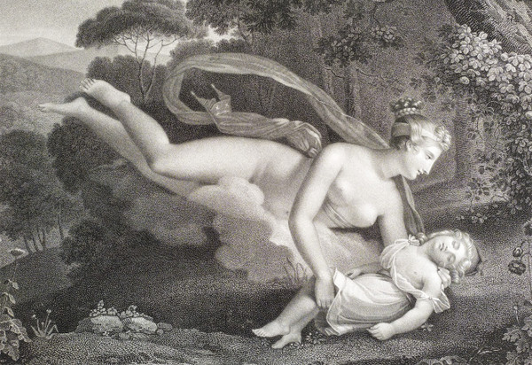 Gravure Mythologique Néo-classique Vénus & Ascagne Après Charles-Pompée Le Boulanger de Boisfrémont
