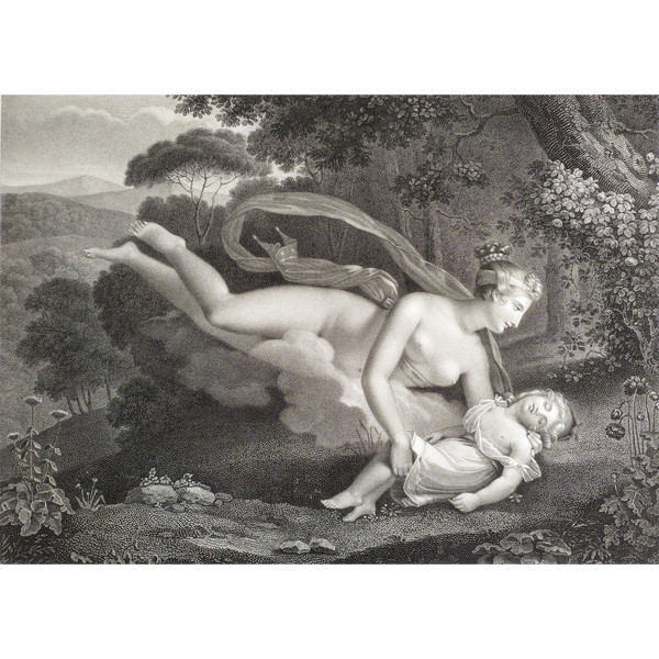 Gravure Mythologique Néo-classique Vénus & Ascagne Après Charles-Pompée Le Boulanger de Boisfrémont