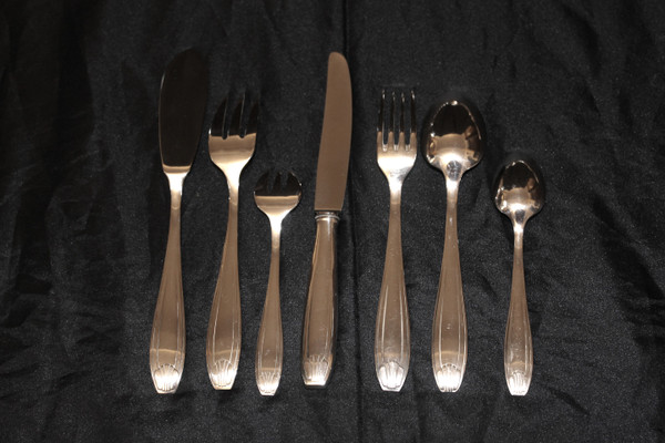 127-piece silver-plated household set from Félix frères in Toulouse, Art Deco style