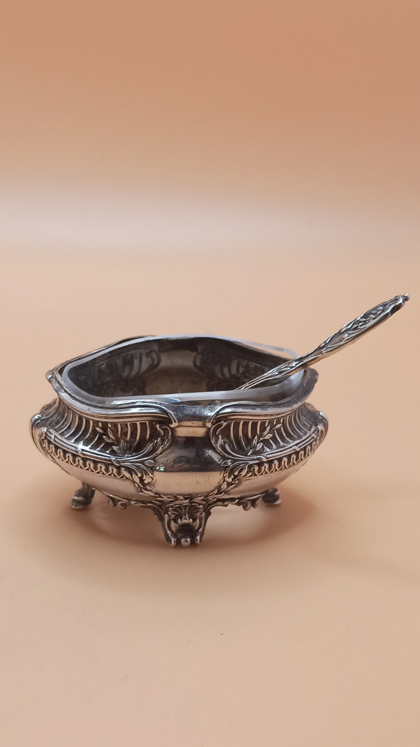 4 solid silver and crystal salad bowls