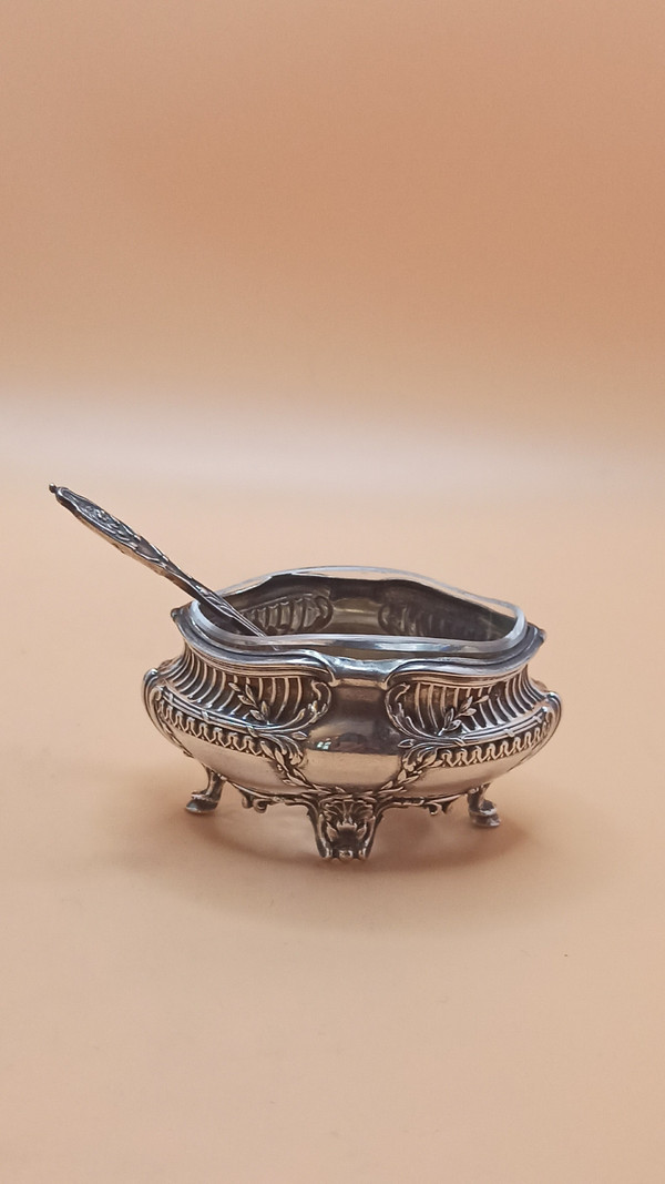 4 solid silver and crystal salad bowls