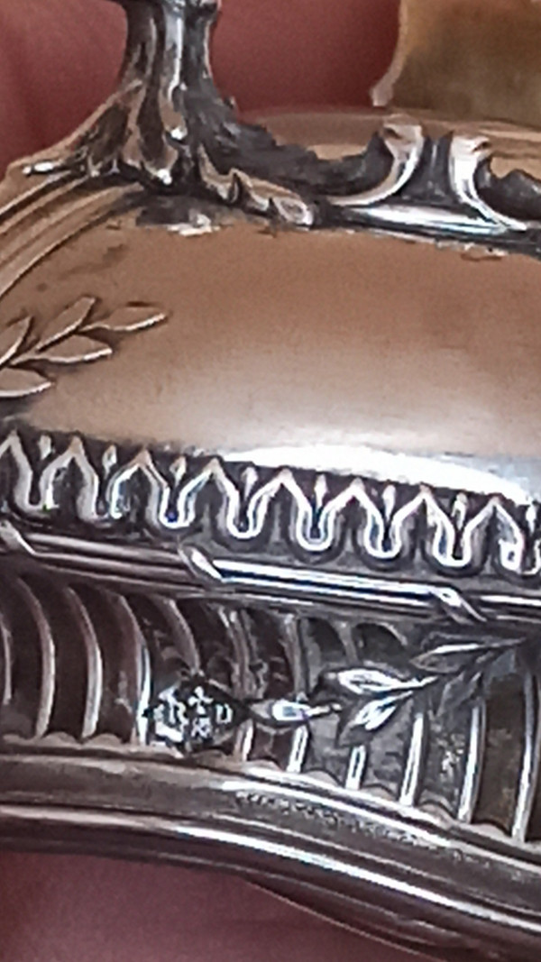 4 solid silver and crystal salad bowls