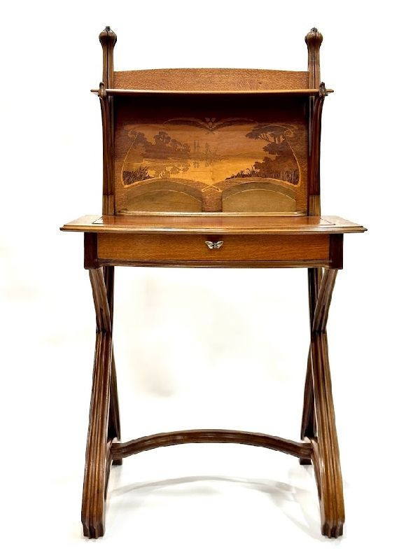 Louis Majorelle Bureau Art Nouveau "Paysage Lacustre"
