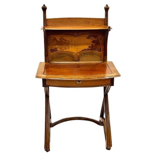 Louis Majorelle Bureau Art Nouveau "Paysage Lacustre"