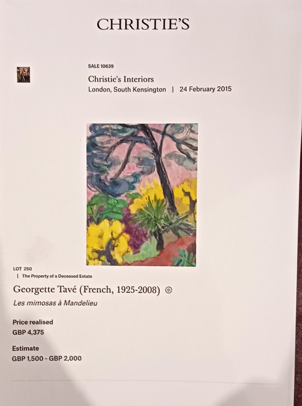 GEORGETTE TAVE 1925/2006 ARANCI A MENTONE