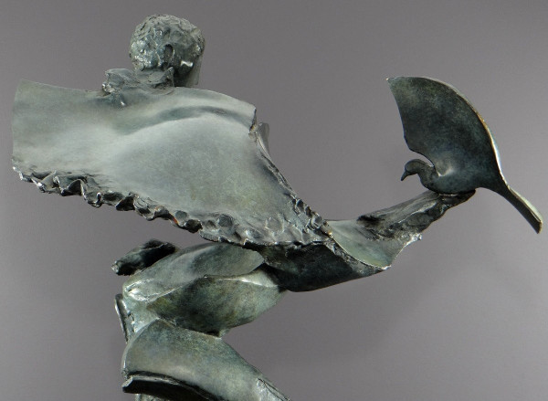 Bernard Vié (born in 1947), Bronze Statue "the Young Man and the Bird".