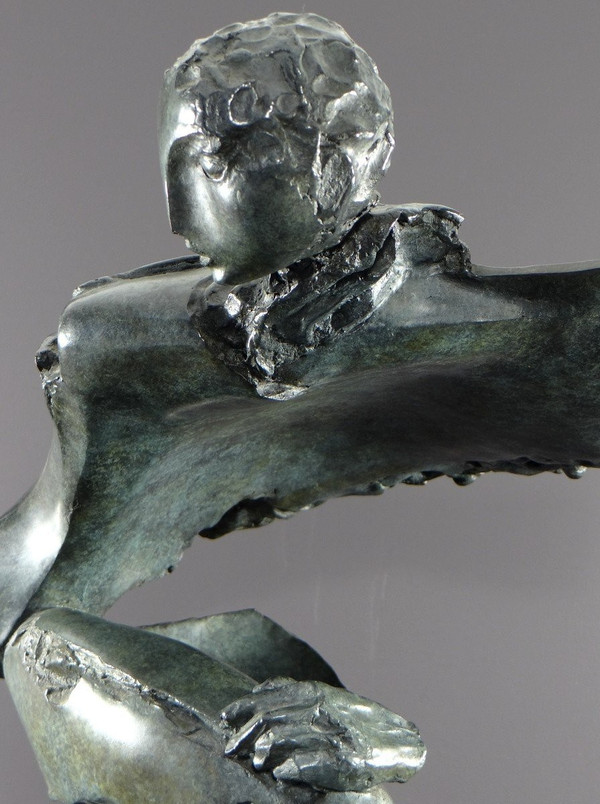 Bernard Vié (born in 1947), Bronze Statue "the Young Man and the Bird".