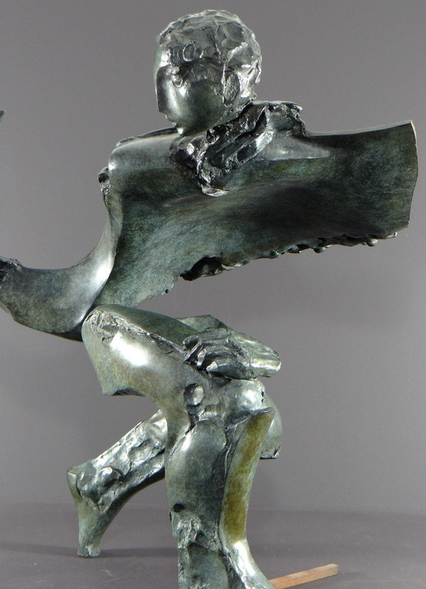 Bernard Vié (born in 1947), Bronze Statue "the Young Man and the Bird".