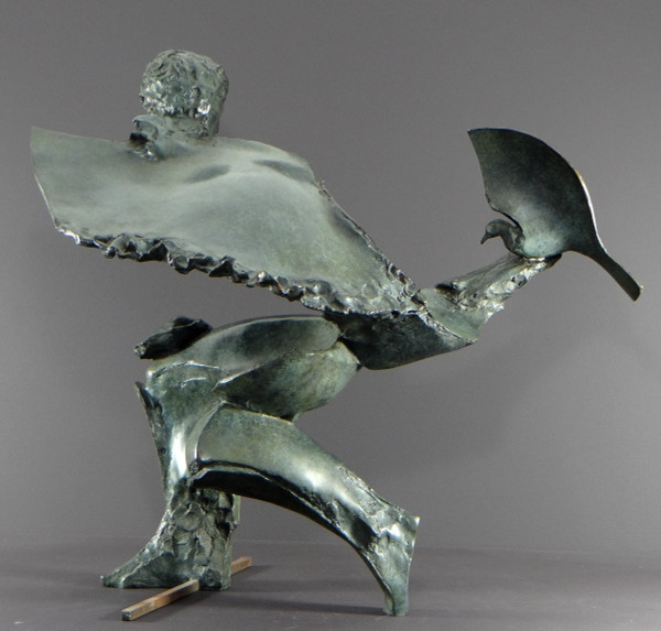 Bernard Vié (born in 1947), Bronze Statue "the Young Man and the Bird".