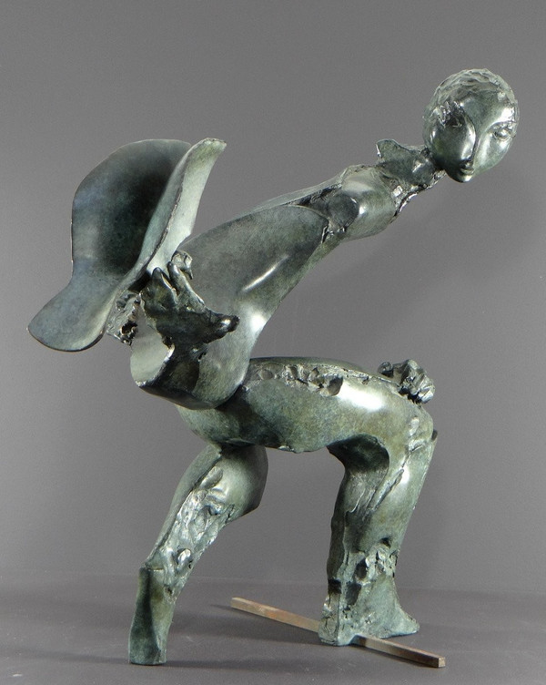 Bernard Vié (born in 1947), Bronze Statue "the Young Man and the Bird".