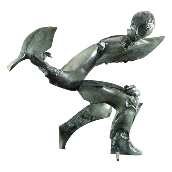 Bernard Vié (born in 1947), Bronze Statue "the Young Man and the Bird".