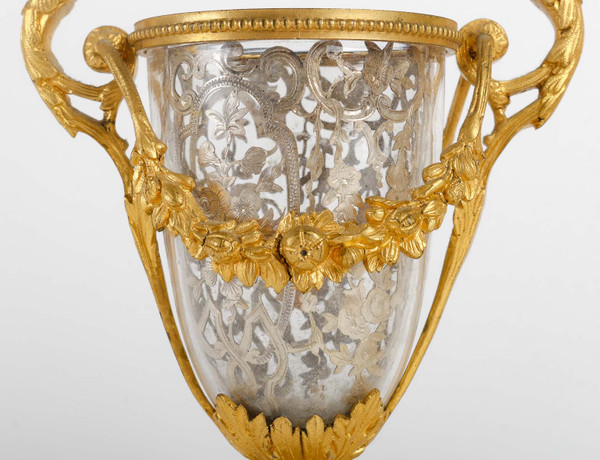Bel ensemble en bronze doré et argent massif Prosper Roussel 