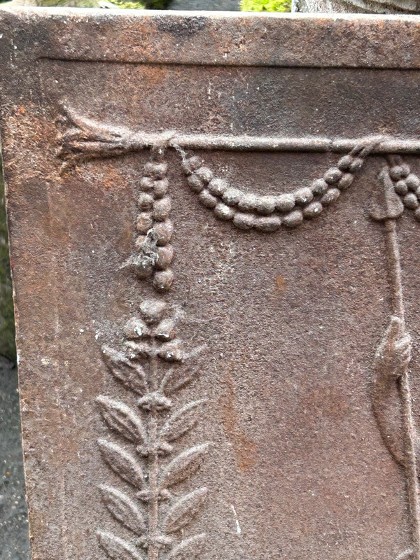 18th Century Cast Iron Fireplace Plate 71 x 71 cm