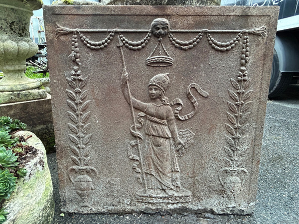 18th Century Cast Iron Fireplace Plate 71 x 71 cm
