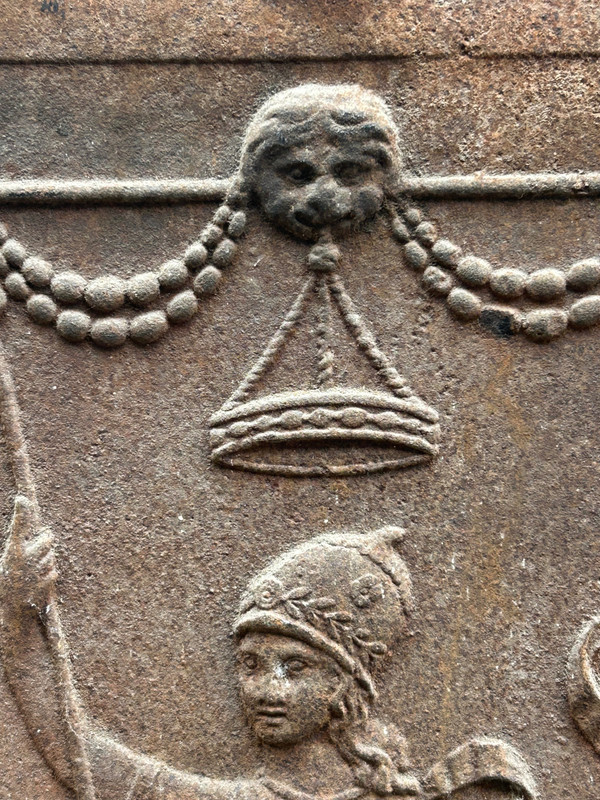 18th Century Cast Iron Fireplace Plate 71 x 71 cm