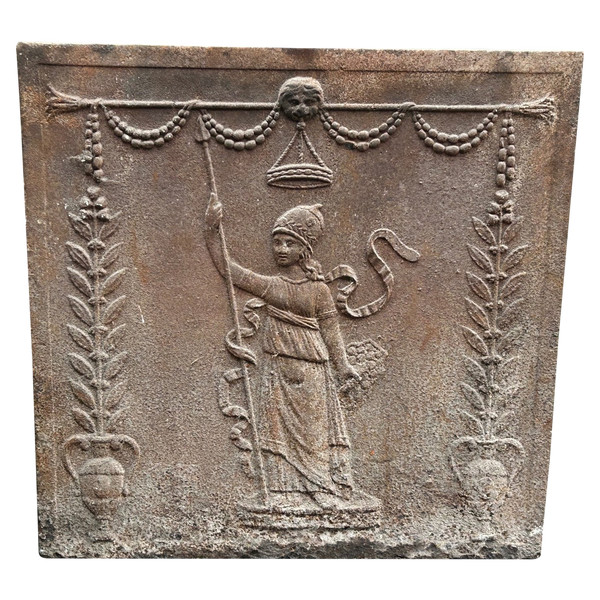 18th Century Cast Iron Fireplace Plate 71 x 71 cm