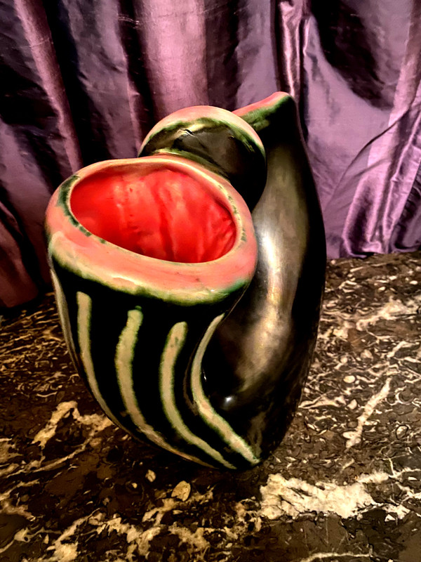Two large "50s" vases with double necks by Ateliers Revernay in ceramic quality pieces