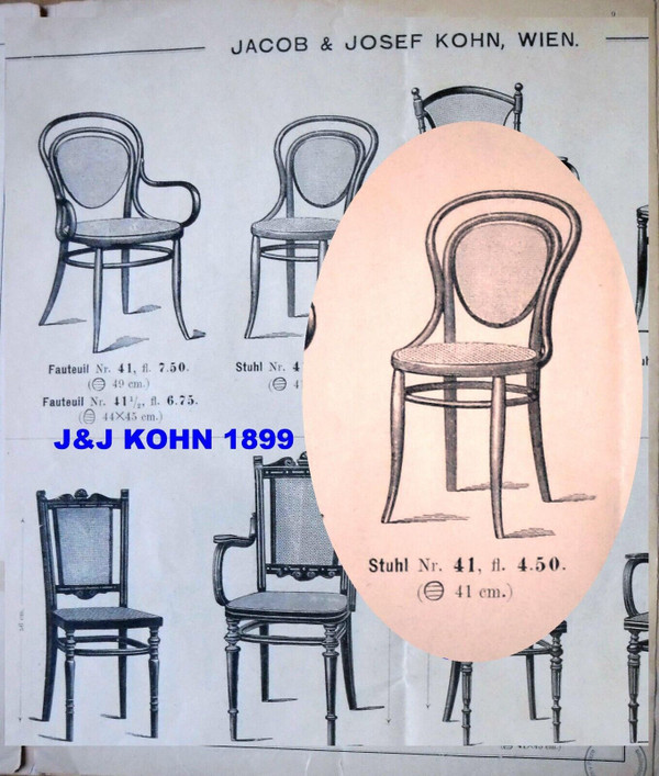 Bistrostuhl mit Rohrgeflecht, um 1880 KOHN , no Thonet