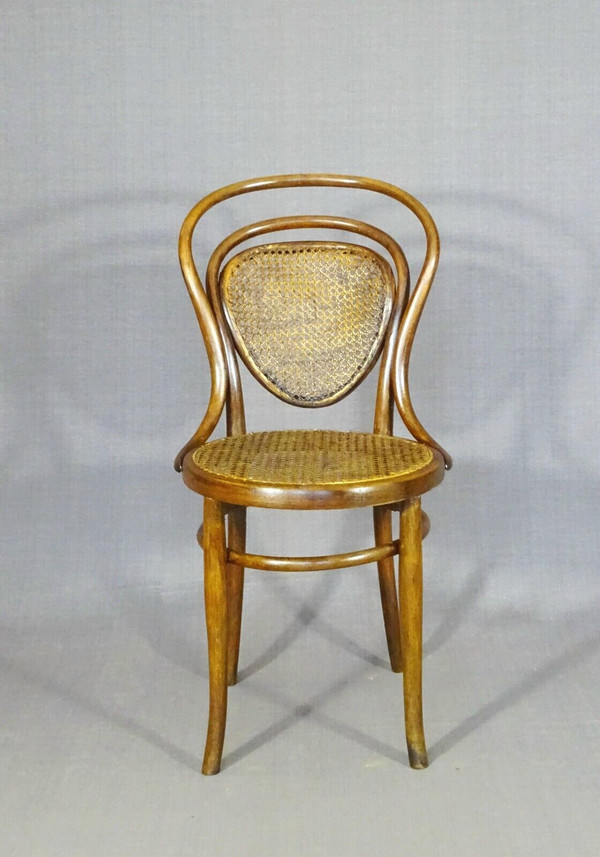 Bistrostuhl mit Rohrgeflecht, um 1880 KOHN , no Thonet