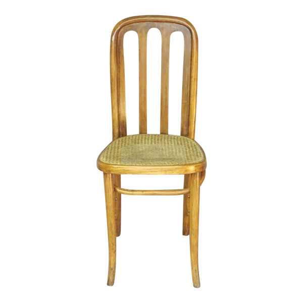 Thonet N°391 XV chair from 1925, walnut-finish wickerwork