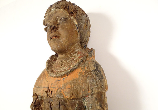 Statua in legno policromo St-Yves de Kermartin Bretagna Fine del XVI secolo
