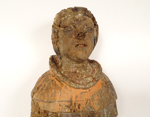 Statua in legno policromo St-Yves de Kermartin Bretagna Fine del XVI secolo