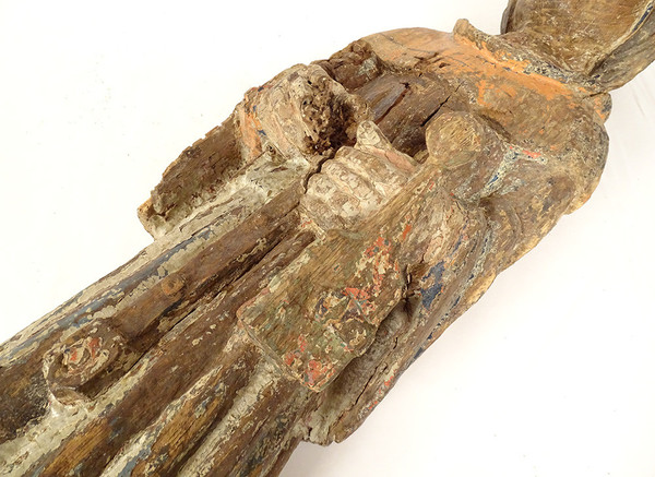 Statua in legno policromo St-Yves de Kermartin Bretagna Fine del XVI secolo