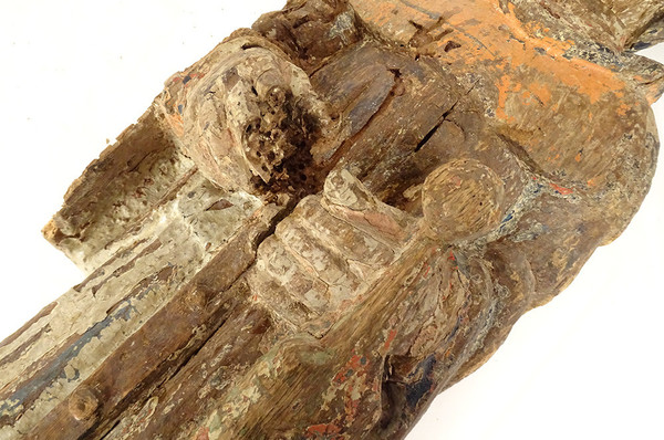 Statua in legno policromo St-Yves de Kermartin Bretagna Fine del XVI secolo