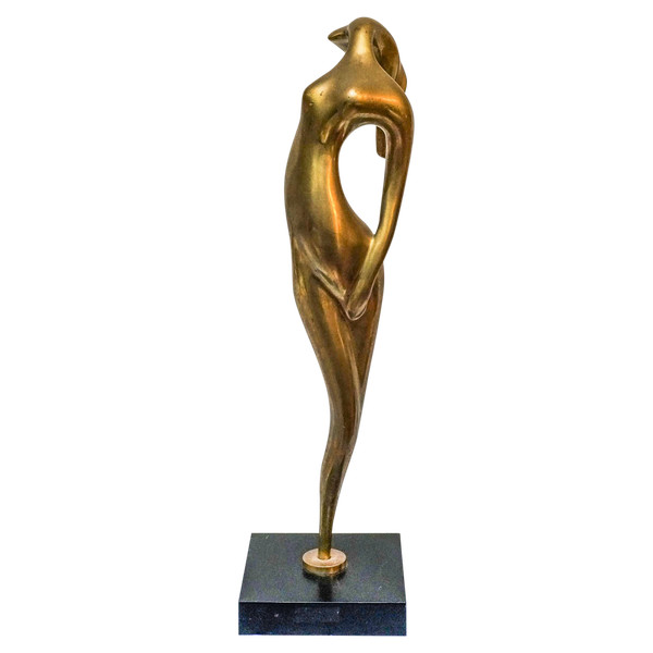 Nicolas MALINAS, bronzo art déco "Donna fiamma