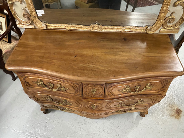 Commode Tombeau Louis XV En Noyer D’époque XVIIIème siècle 