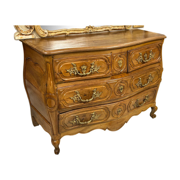 Commode Tombeau Louis XV En Noyer D’époque XVIIIème siècle 