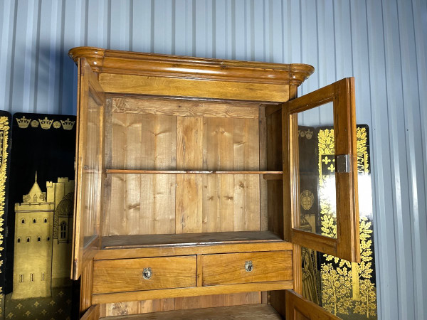 Buffet Haut / Armoire époque Louis XVI En Noyer Blond