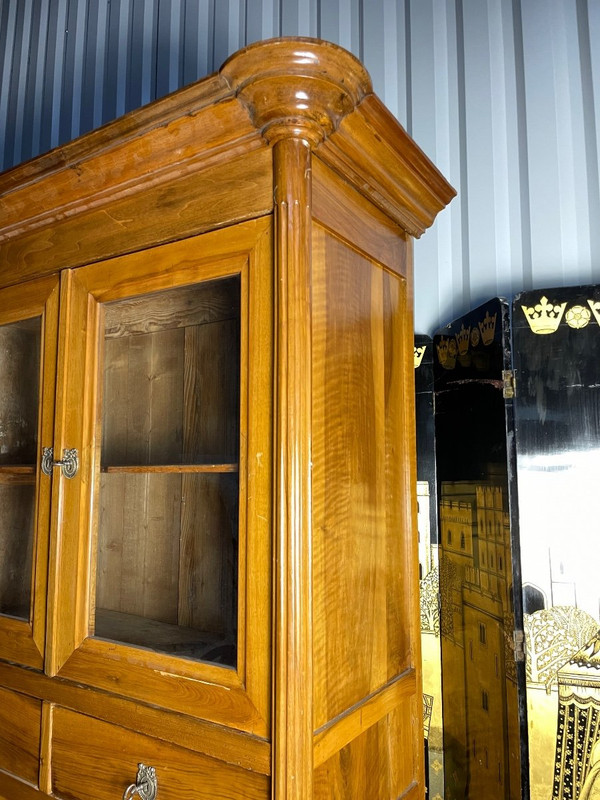 Buffet Haut / Armoire époque Louis XVI En Noyer Blond