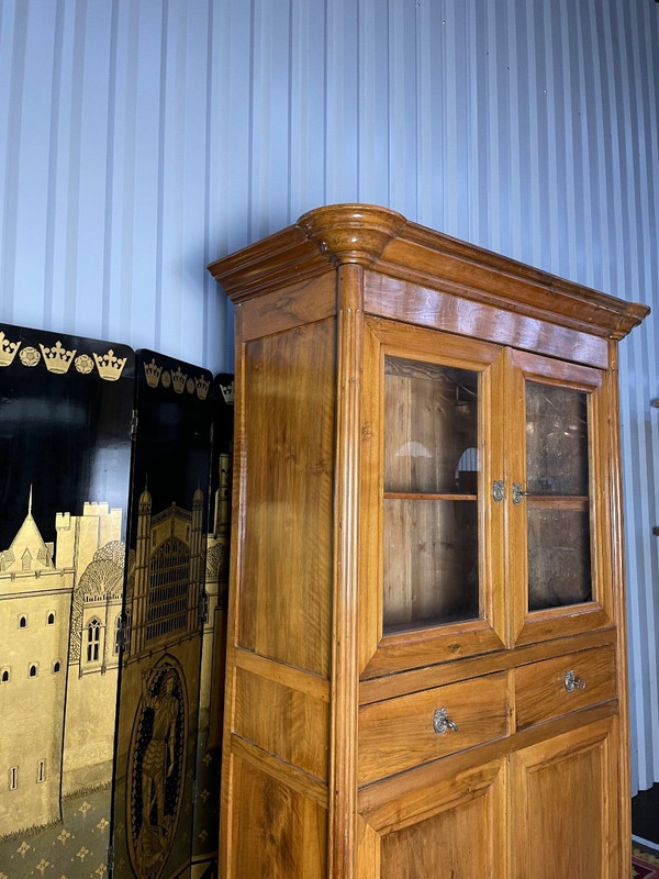 Buffet Haut / Armoire époque Louis XVI En Noyer Blond