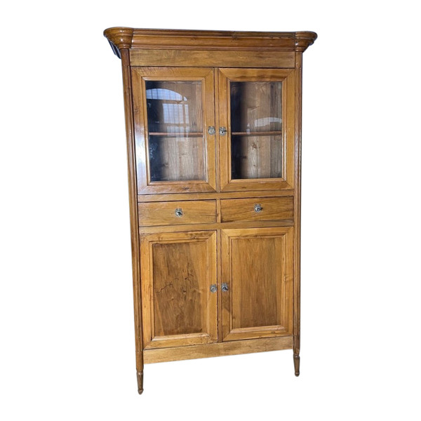 Buffet Haut / Armoire époque Louis XVI En Noyer Blond