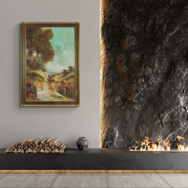 Tableau de paysage capriccio de TONI BORDIGNON (1921-), de style des Maîtres anciens