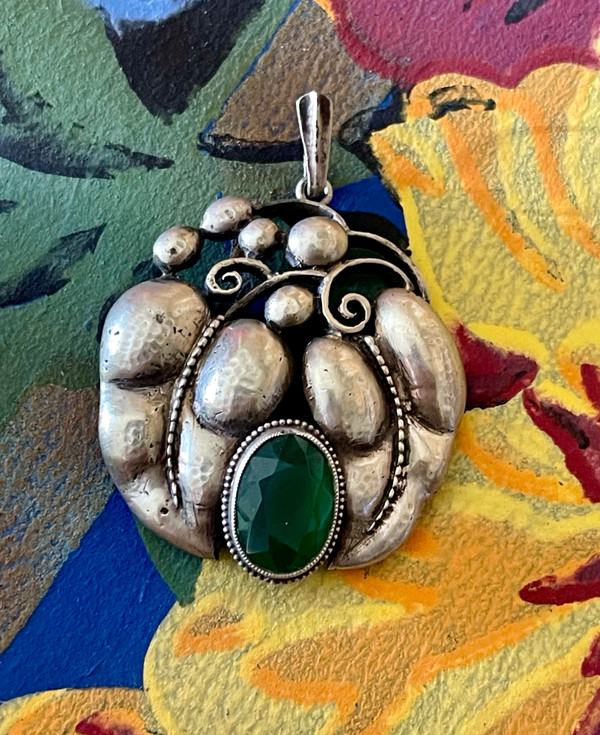 KARL KARST, pendentif en argent Art -Nouveau. 1910’s, Pforzheim Germany.