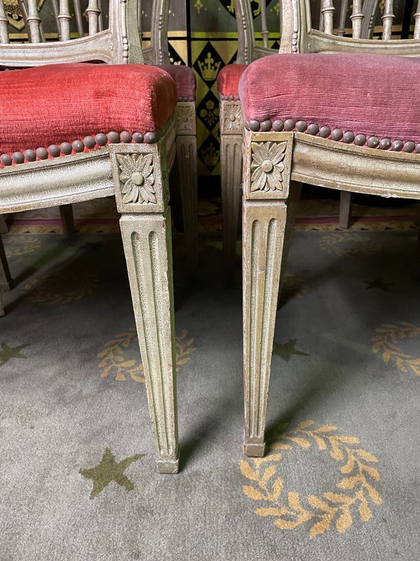 8 Louis XVI Style Chairs with bars