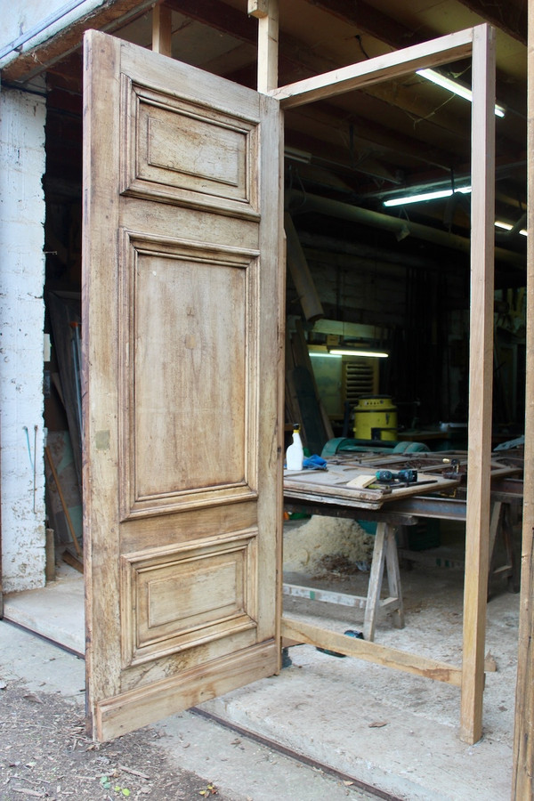 Importante Porte Haussmannienne Noyer XIXème 