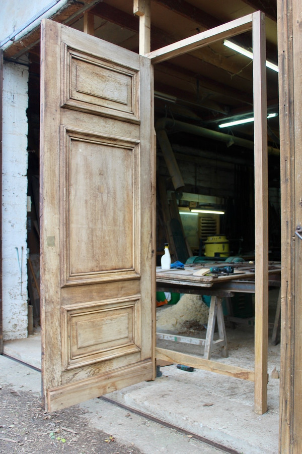 Importante Porte Haussmannienne Noyer XIXème 