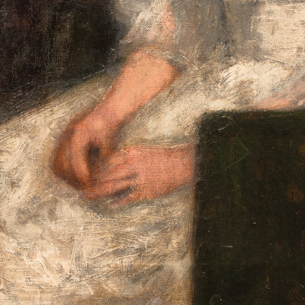 Debutante, Porträt eines jungen Mädchens, Öl auf Leinwand von Ernest George Beach (1865-1943)