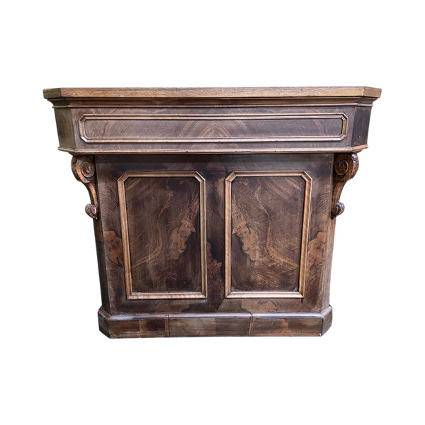 Oak and walnut store counter