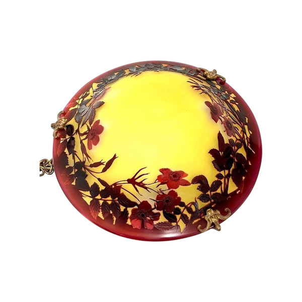 Emile Gallé Ceiling Lamp “Aux Roses”