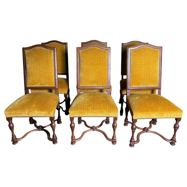 Suite Of 6 Louis XIII Style Chairs