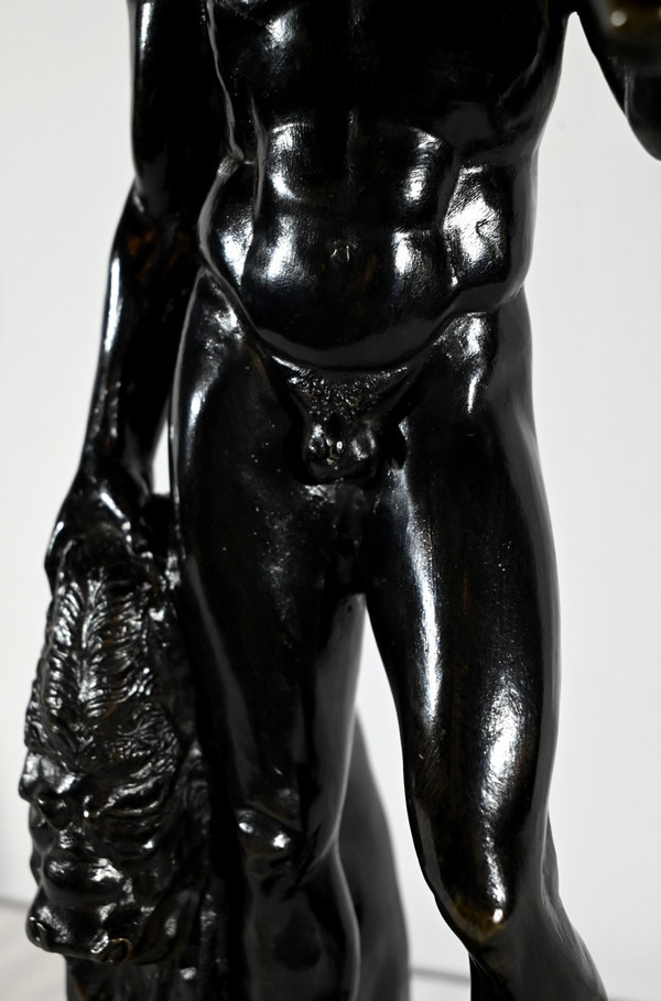 Bronzo "Ercole e il Leone di Nemée", firmato Gregroi - XIX secolo
