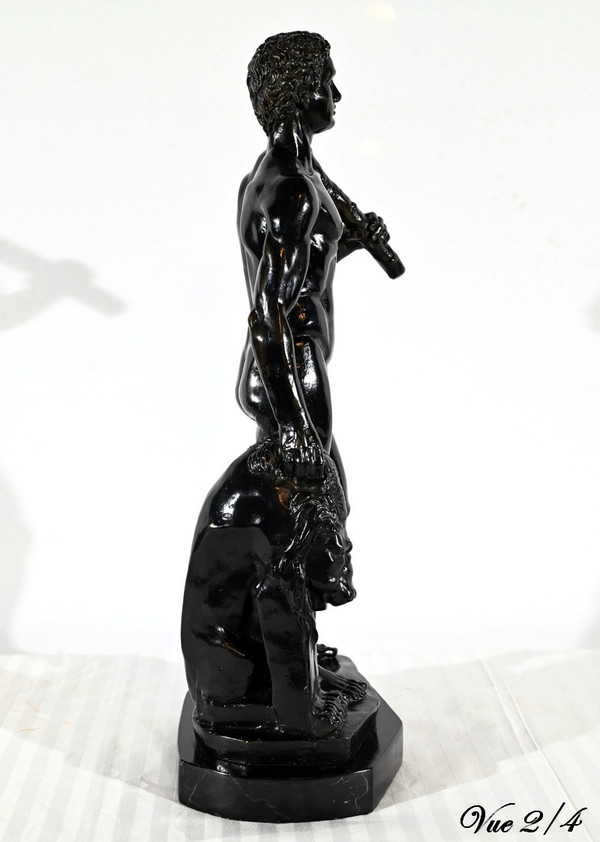 Bronzo "Ercole e il Leone di Nemée", firmato Gregroi - XIX secolo