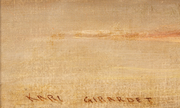 Lavandaie al fiume, olio su tela di Karl Girardet