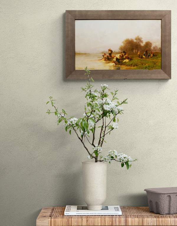 Lavandaie al fiume, olio su tela di Karl Girardet